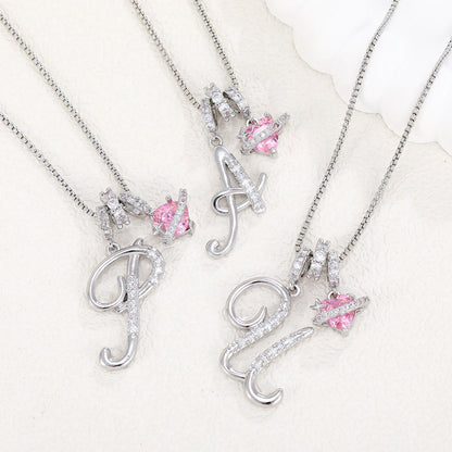 Initial Heart Charm Necklace