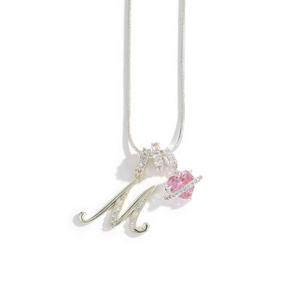 Initial Heart Charm Necklace