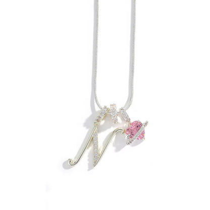 Initial Heart Charm Necklace