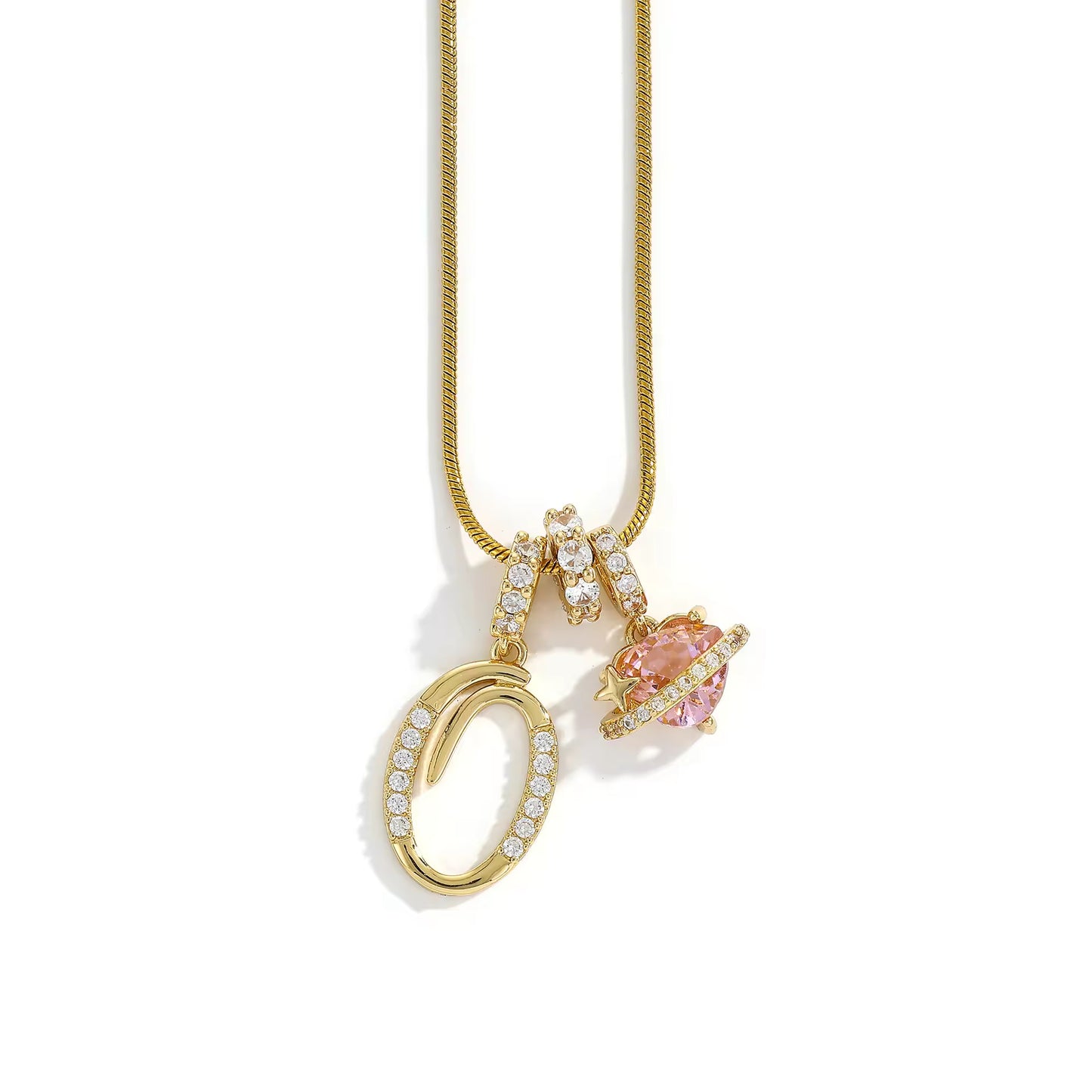 Initial Heart Charm Necklace