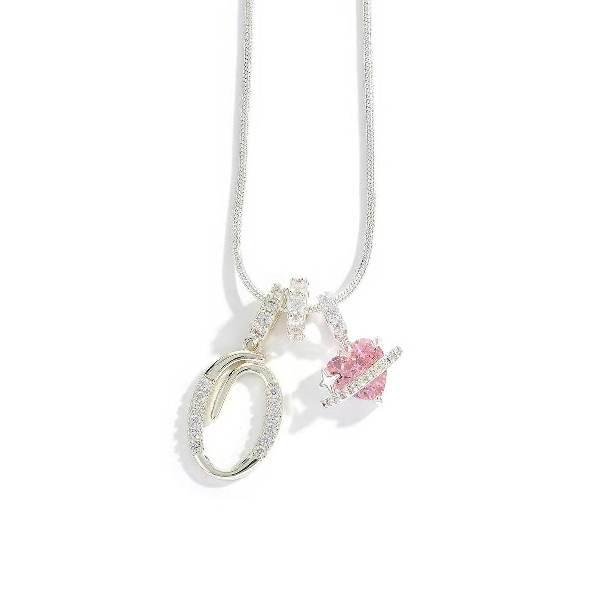 Initial Heart Charm Necklace