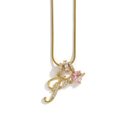 Initial Heart Charm Necklace