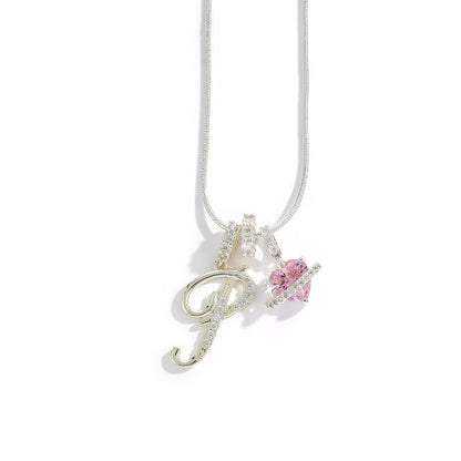 Initial Heart Charm Necklace