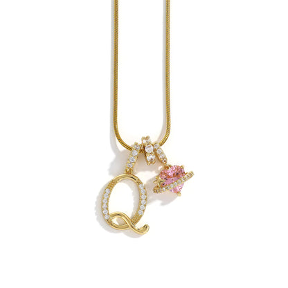 Initial Heart Charm Necklace