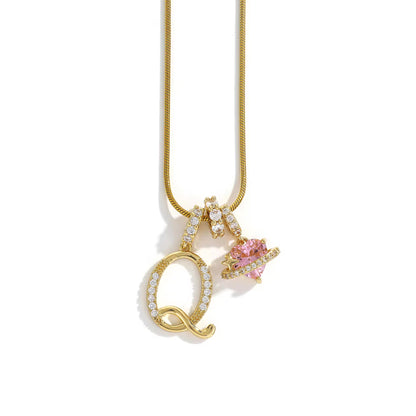 Initial Heart Charm Necklace
