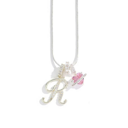 Initial Heart Charm Necklace