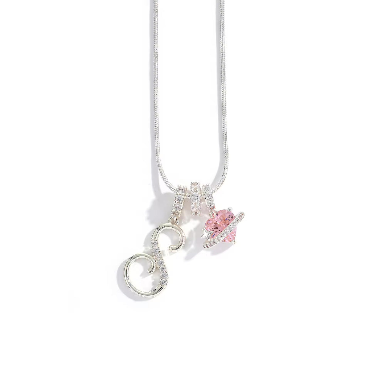 Initial Heart Charm Necklace