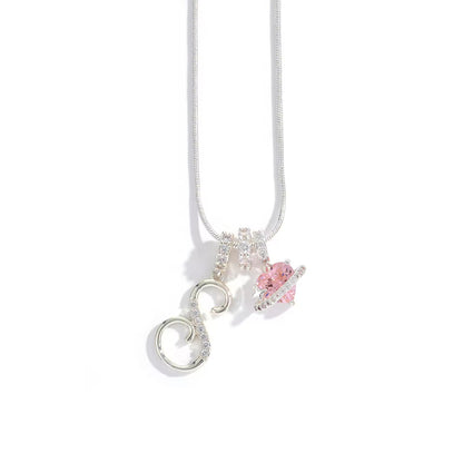 Initial Heart Charm Necklace