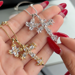 Gothic Double Cross Necklace