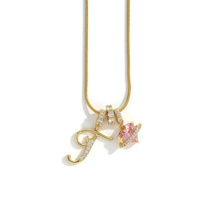 Initial Heart Charm Necklace
