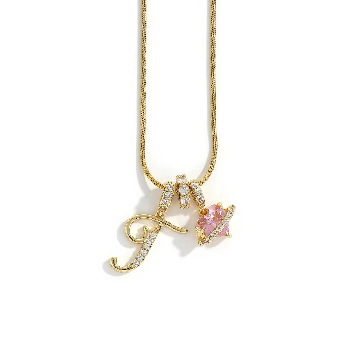 Initial Heart Charm Necklace