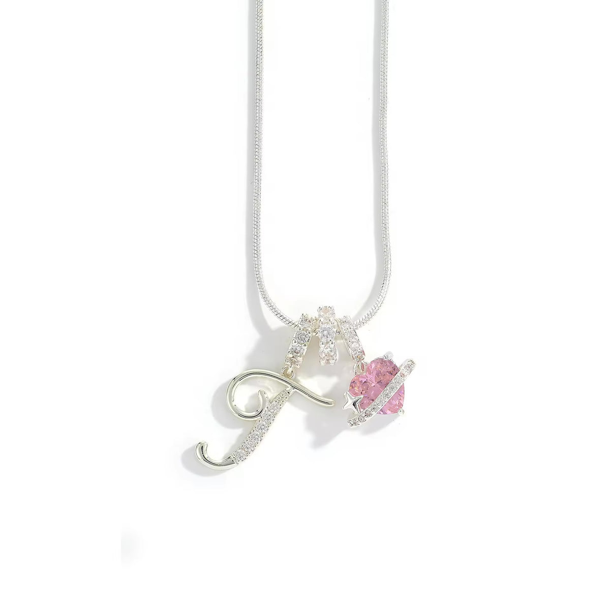 Initial Heart Charm Necklace
