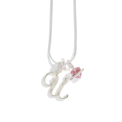 Initial Heart Charm Necklace