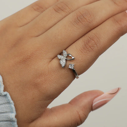 ButterflyGlint Open Wrap Ring