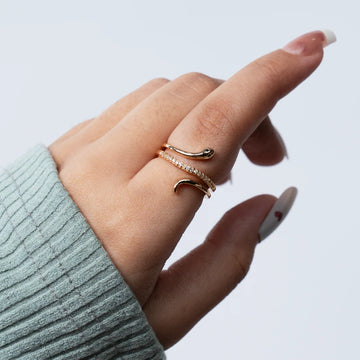 Golden SerpentLuxe Open Wrap Ring