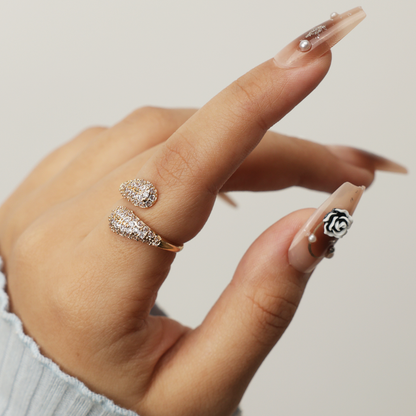 Seraphina Dual Teardrop Open Ring