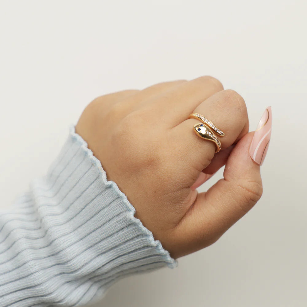 SerpentLuxe Open Wrap Ring