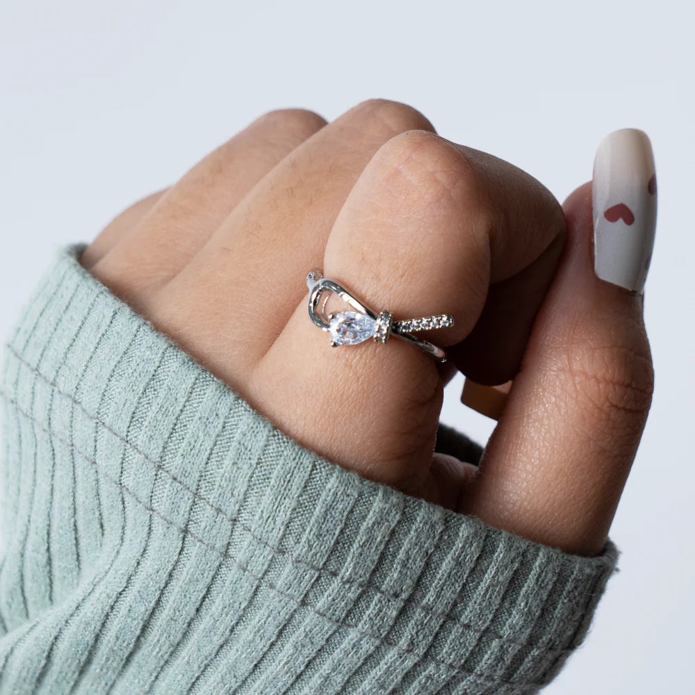 LumiTeardrop Crossover Ring