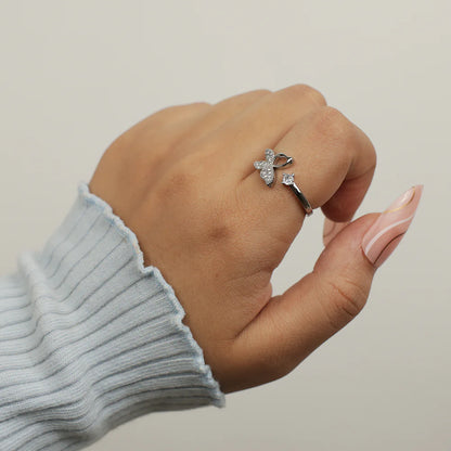 ButterflyGlint Open Wrap Ring