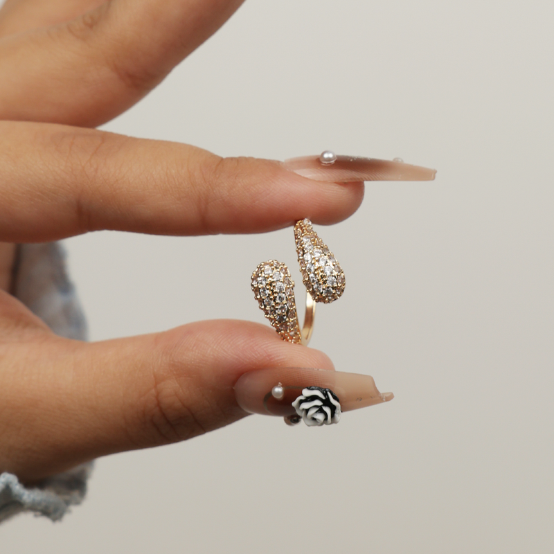 Seraphina Dual Teardrop Open Ring