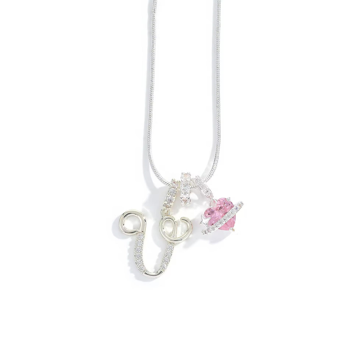 Initial Heart Charm Necklace