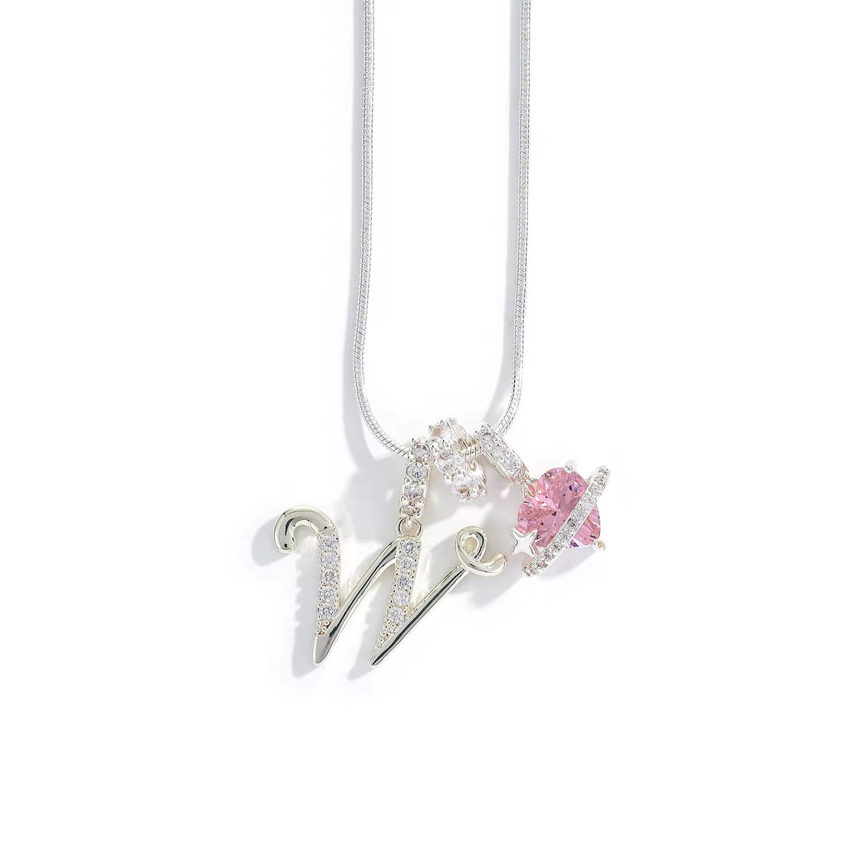 Initial Heart Charm Necklace