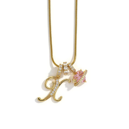 Initial Heart Charm Necklace