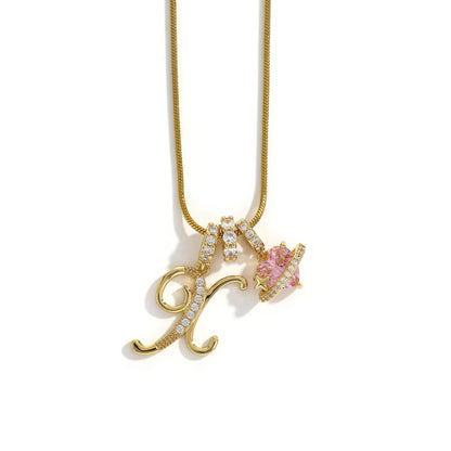 Initial Heart Charm Necklace