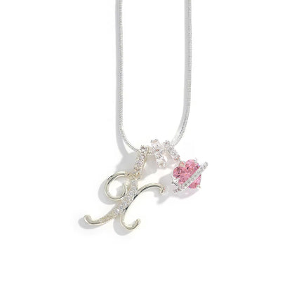Initial Heart Charm Necklace