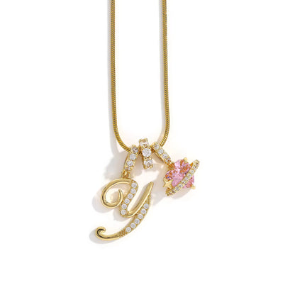 Initial Heart Charm Necklace