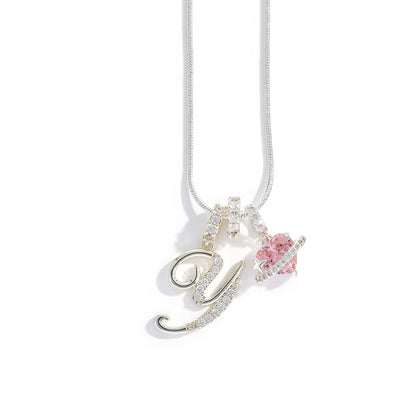 Initial Heart Charm Necklace