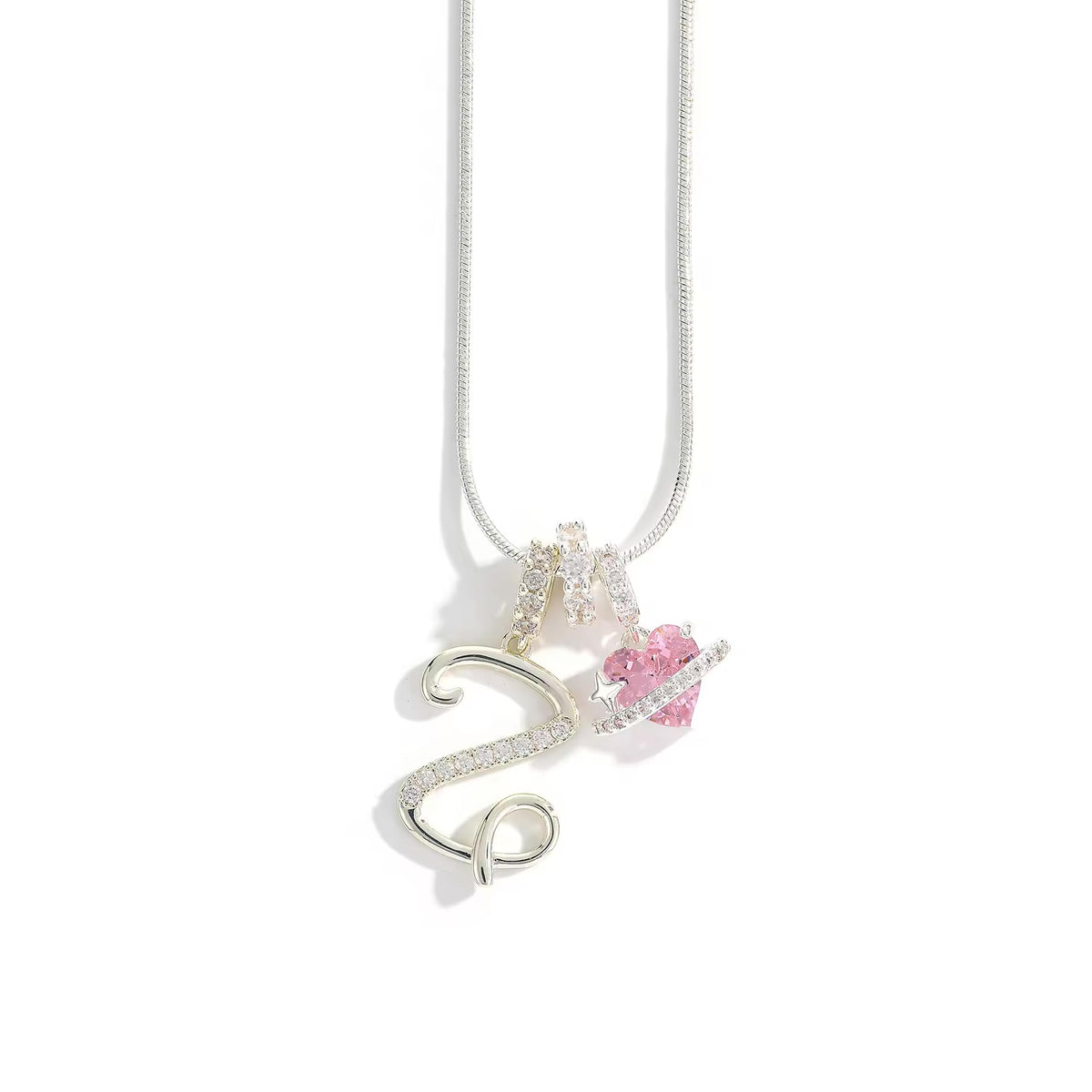 Initial Heart Charm Necklace