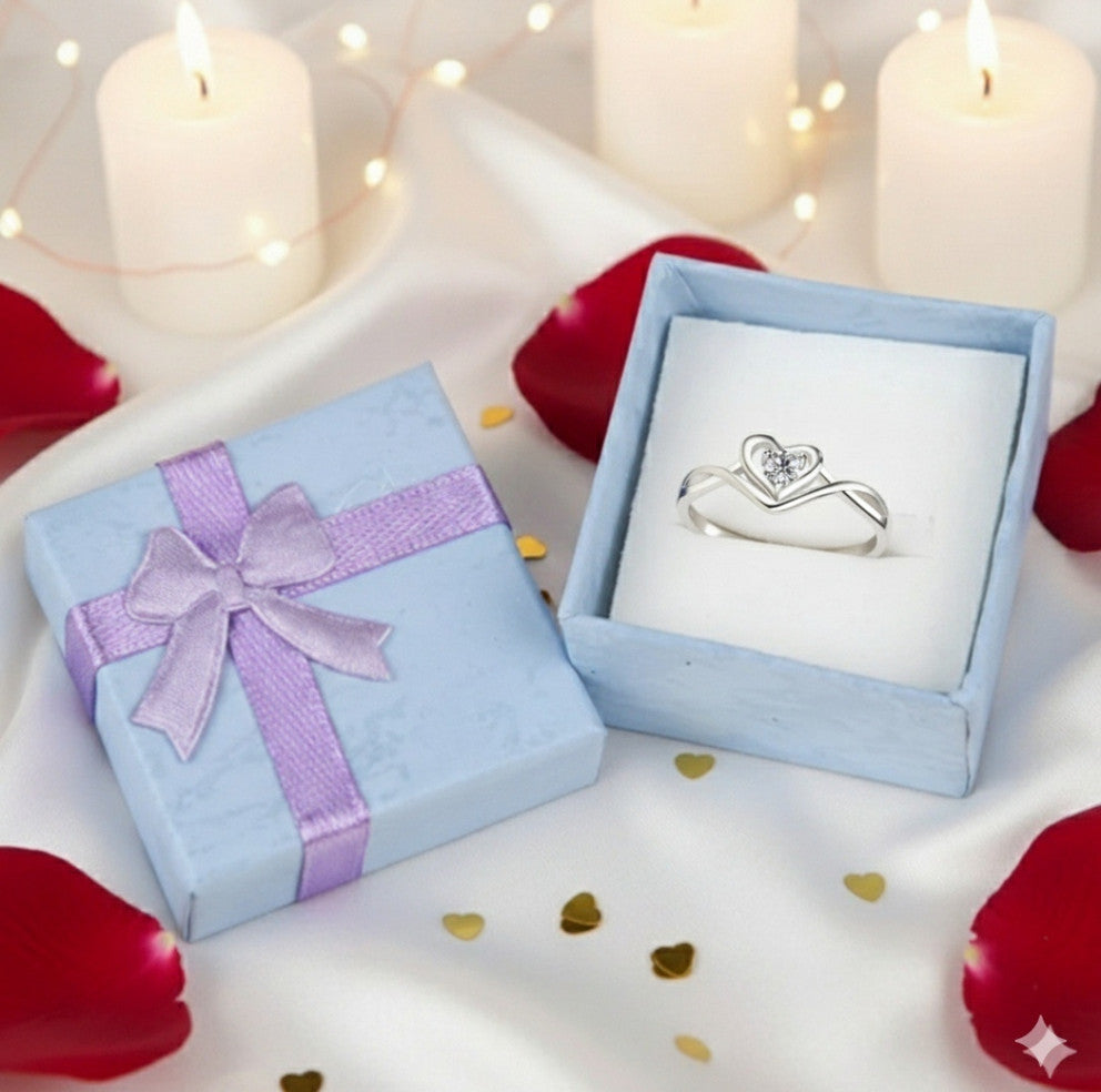 Devora Infinity Heart Solitaire Ring