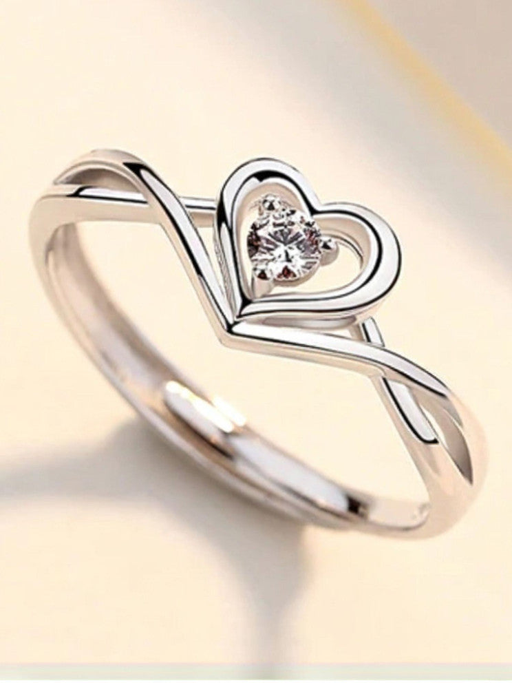Devora Infinity Heart Solitaire Ring