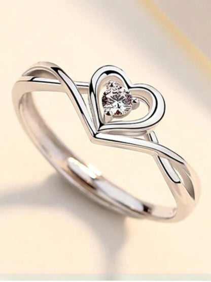 Devora Infinity Heart Solitaire Ring