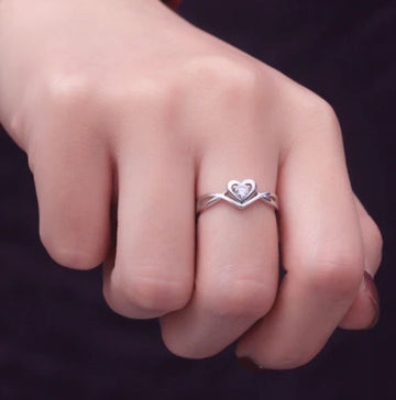 Devora Infinity Heart Solitaire Ring