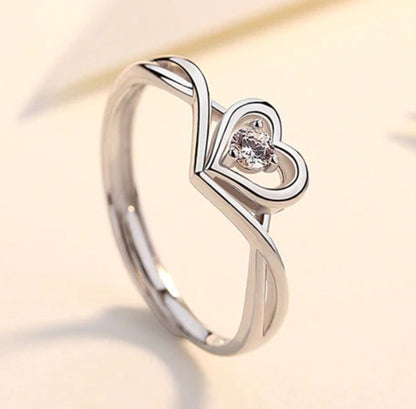 Devora Infinity Heart Solitaire Ring
