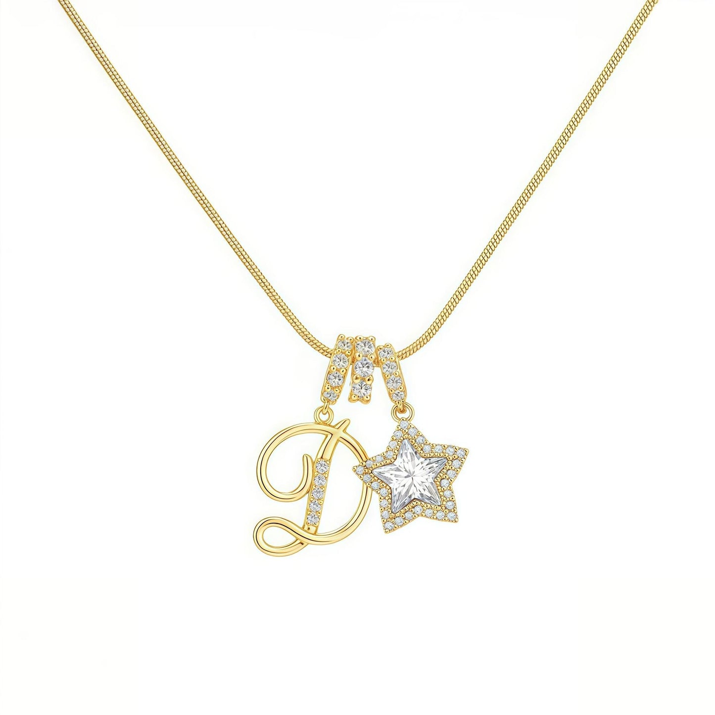 Initial Star Charm Necklace