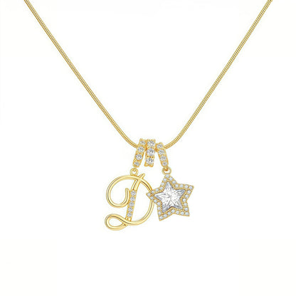 Initial Star Charm Necklace