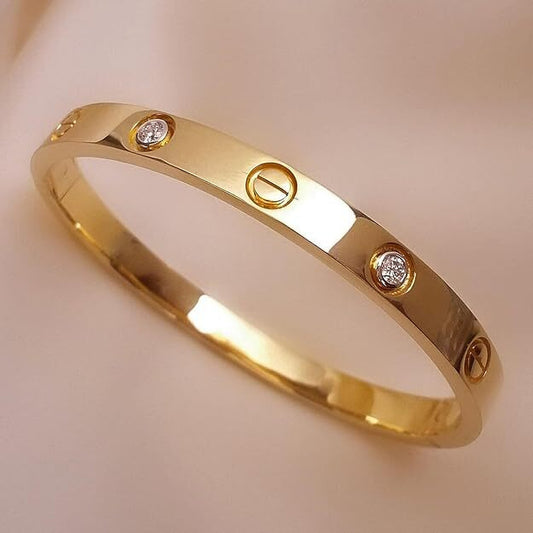 Luxe Bolt Rivet Gold Bangle