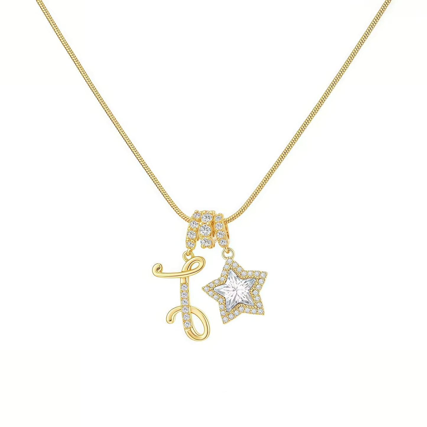Initial Star Charm Necklace