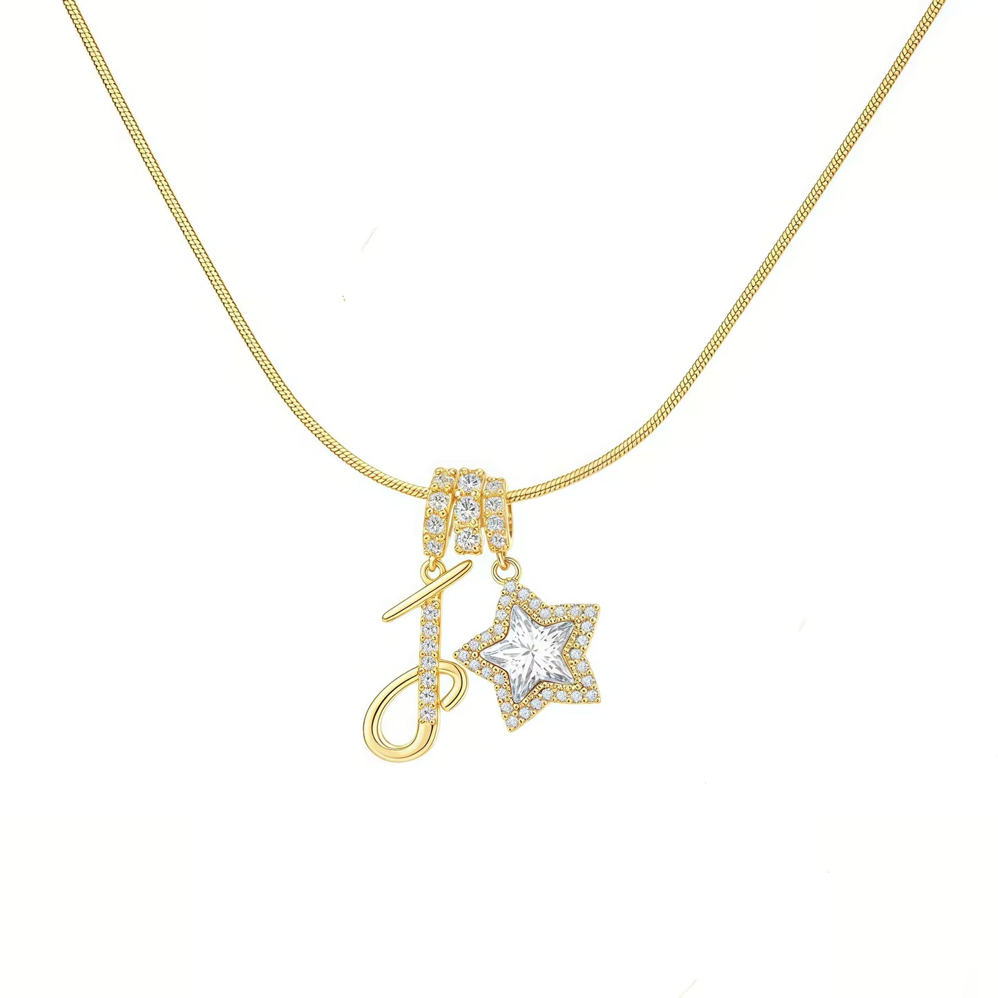 Initial Star Charm Necklace