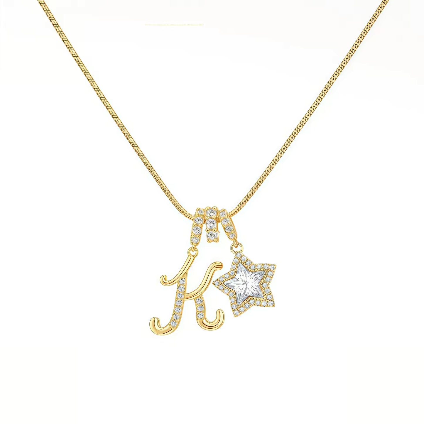 Initial Star Charm Necklace