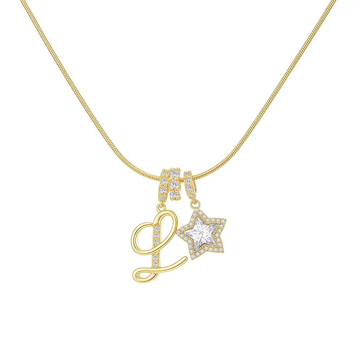 Initial Star Charm Necklace