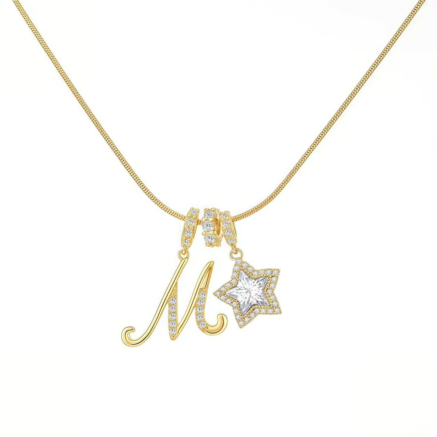 Initial Star Charm Necklace