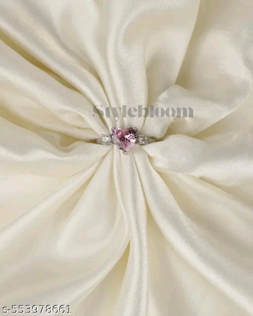 Blush Heart Solitaire Ring