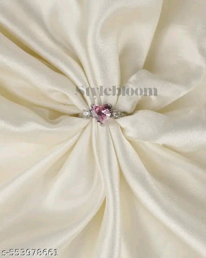 Blush Heart Solitaire Ring