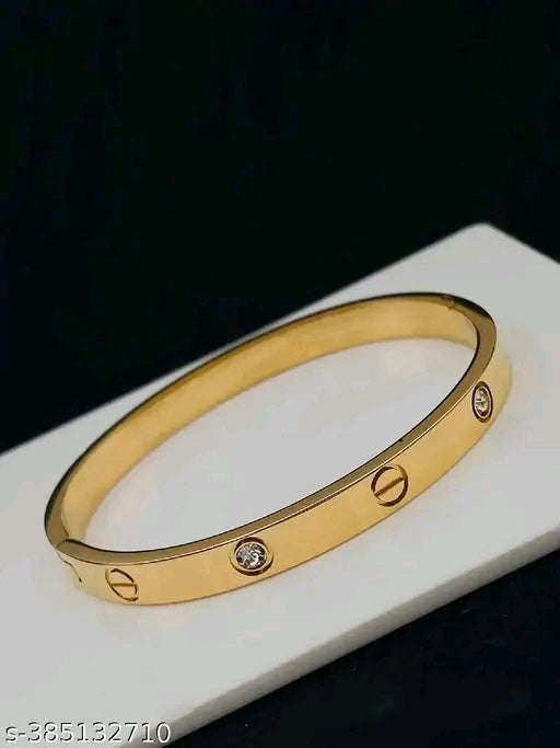 Luxe Bolt Rivet Gold Bangle