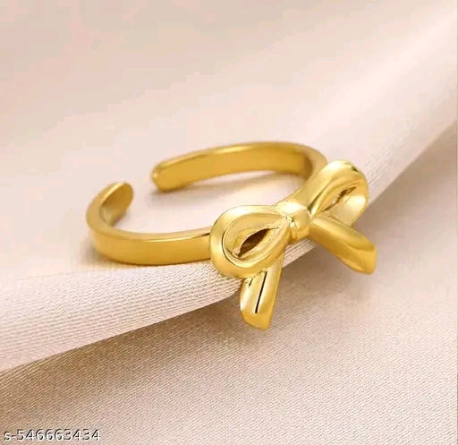 Golden Ribbon Charm Ring