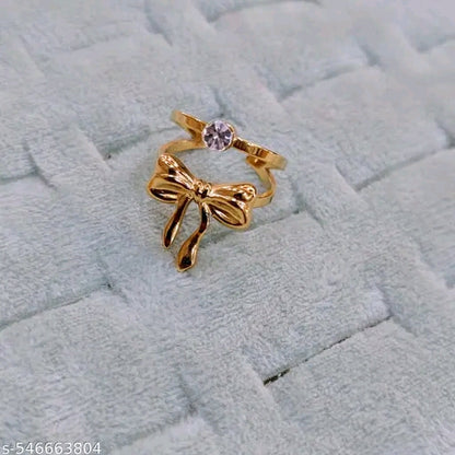 Golden Charm Bow Ring